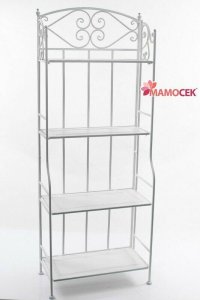 ETAGERE Libreria scaffale ferro bianco 4 mensole piani cm.58x29 h155 shabby