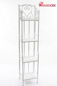 ETAGERE Libreria scaffale ferro bianco 4 mensole piani cm32 h154 stretta shabby