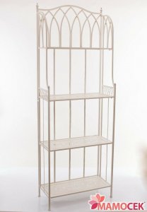 ETAGERE LIibreria scaffale ferro bianco avorio 4 mensole piani 60x28 h166 shabby