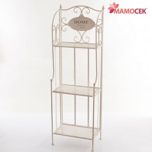 ETAGERE Libreria scaffale ferro bianco home 3 mensole piani 40x25 h124 shabby