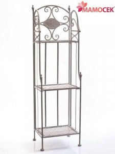 ETAGERE Libreria scaffale ferro metallo grigio shabby 3 piani cm.36X27 h125 vasi