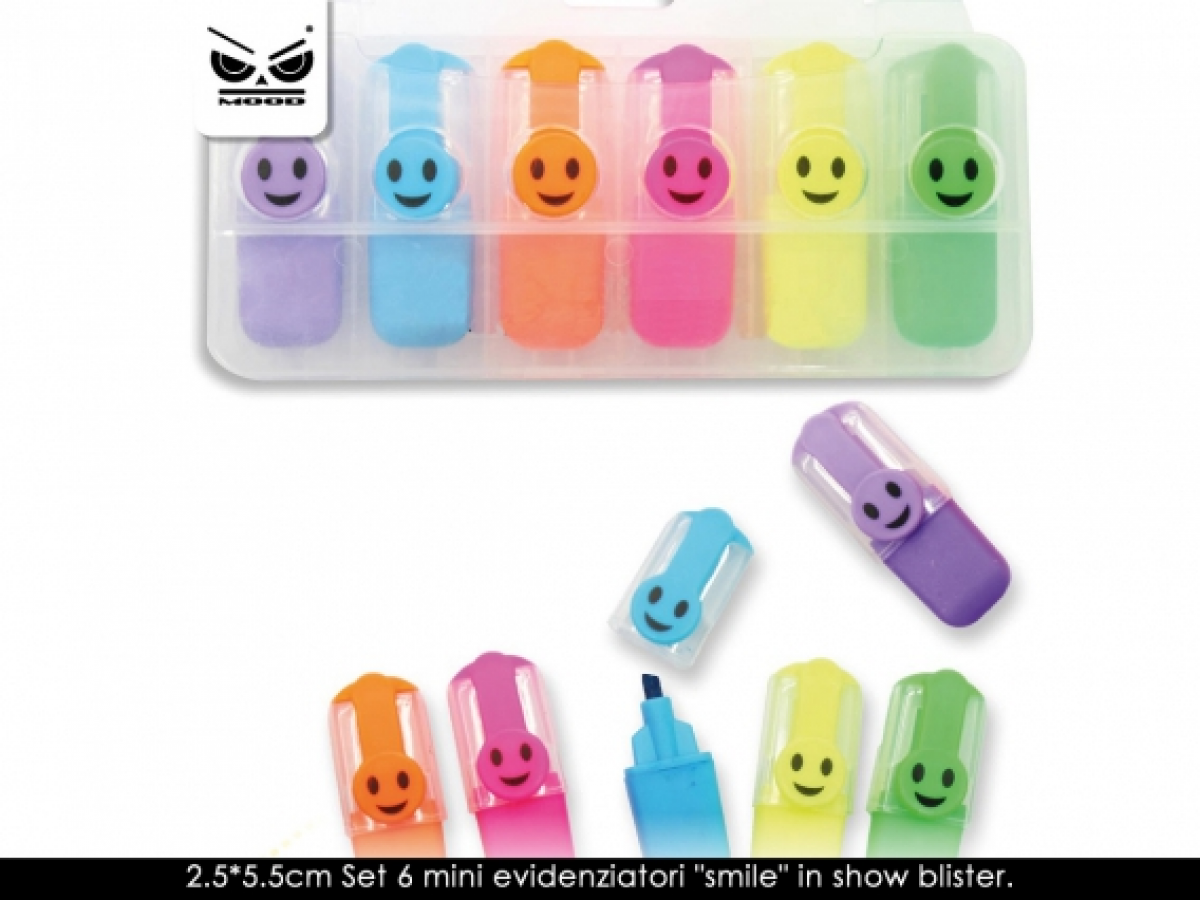 SET 6 MINI EVIDENZIATORI SMILE