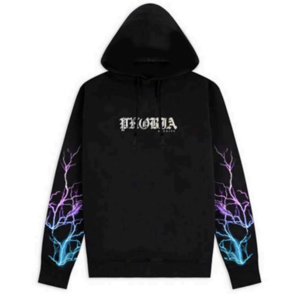 Phobia Archive Felpa con cappuccio fulmini Hoodie Black Blue purple PHOBIA ARCHIVE ORIGINALE