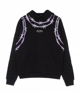 Phobia Archive Felpa con Cappuccio Leggera Filo Spinato Barbed Hoodie Black Purple