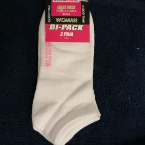 Bipack calza corta donna in cotone colori assortiti tg unica 35/40