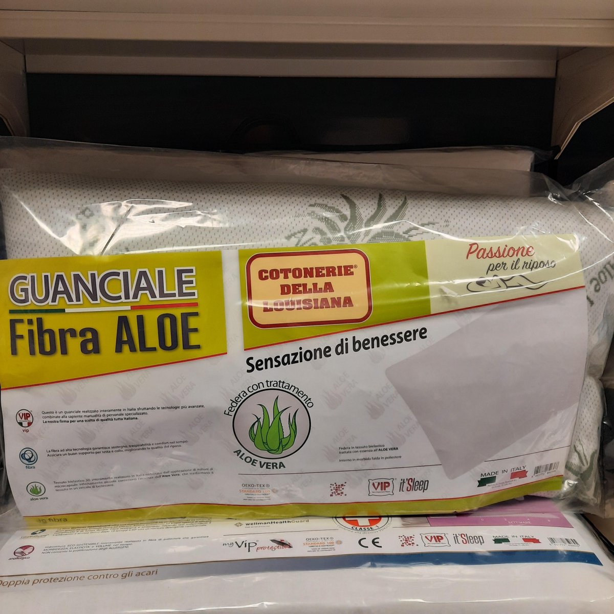 Guanciale morbido fibra trattata con aloe ( adatto per i bambini)made in Italy