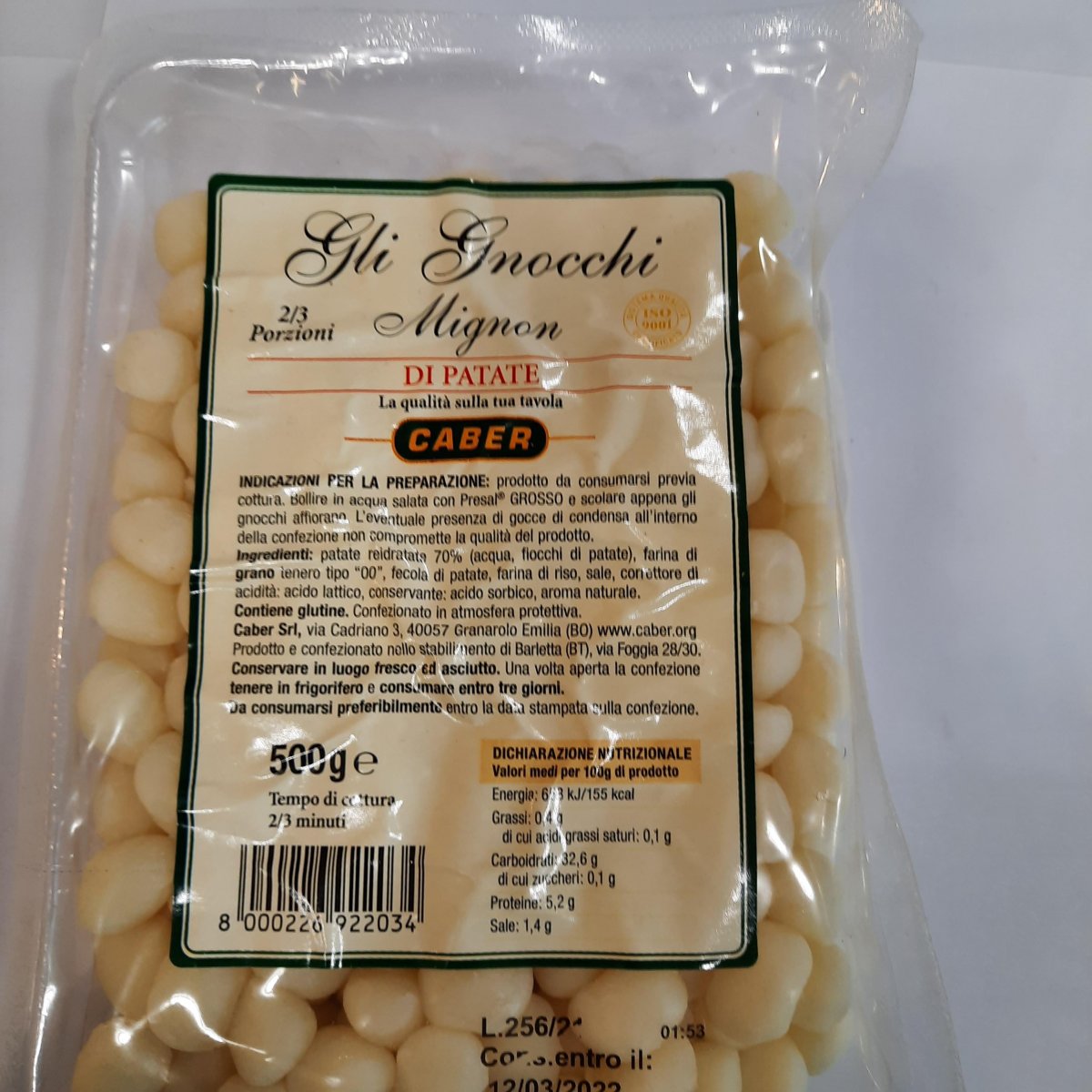 Gnocchi mignon di patate 500g 