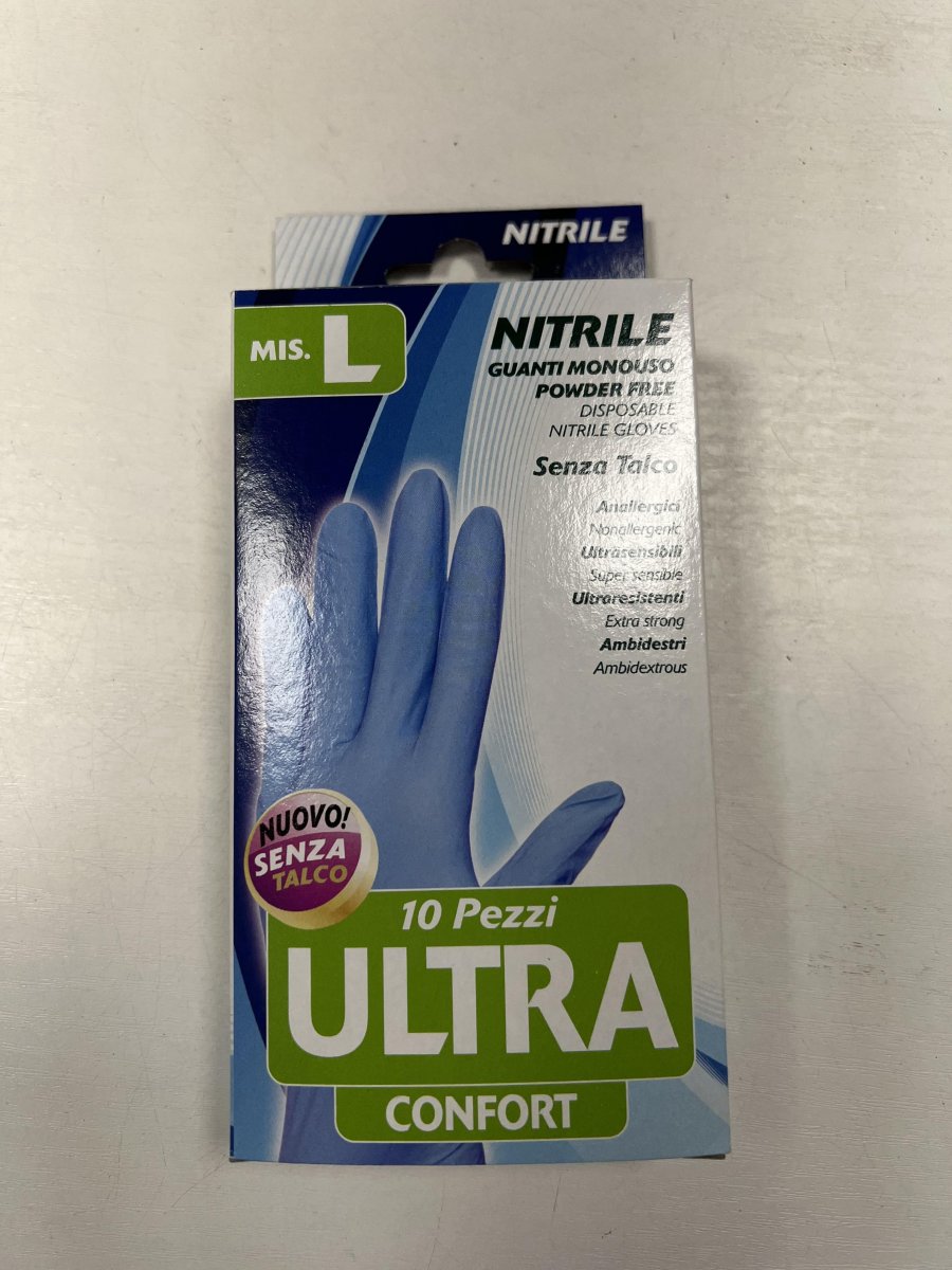 Guanti monouso NITRILE L. Senza Talco Guanti