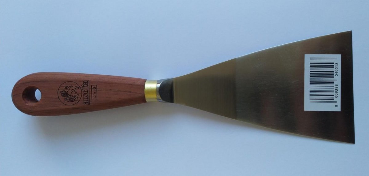 Spatola per stucco Inox cm 8 manico legno AUSONIA