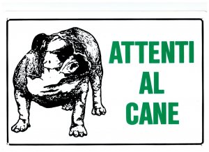 Cartello PVC 200X300 mm ATTENTI AL CANE sfondo bianco