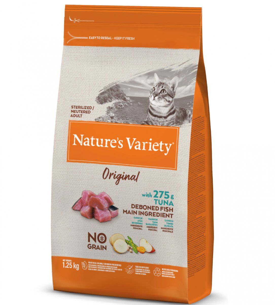NATURE'S VARIETY gatti sterilizzati GrainFree TONNO 1,25 Kg