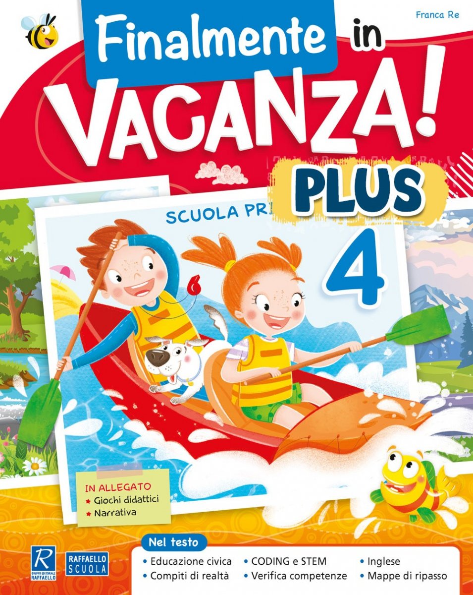 FINALMENTE IN VACANZA PLUS 4 + QUAD.OPER. ITA 5 + MAT 5 + NARR. LIBRO VACANZE RIPASSO ESTATE COMPITI SCUOLA