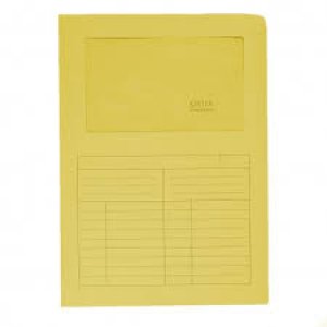 Cartelline a L con finestra 22x31cm - giallo - conf. 50 pezzi