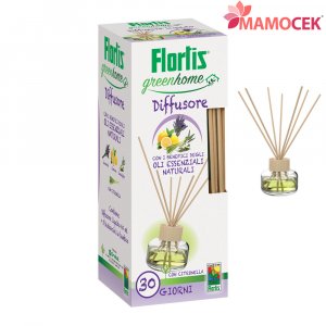 FLORTIS greenhome Diffusore oli essenziali naturali con citronella 30 giorni