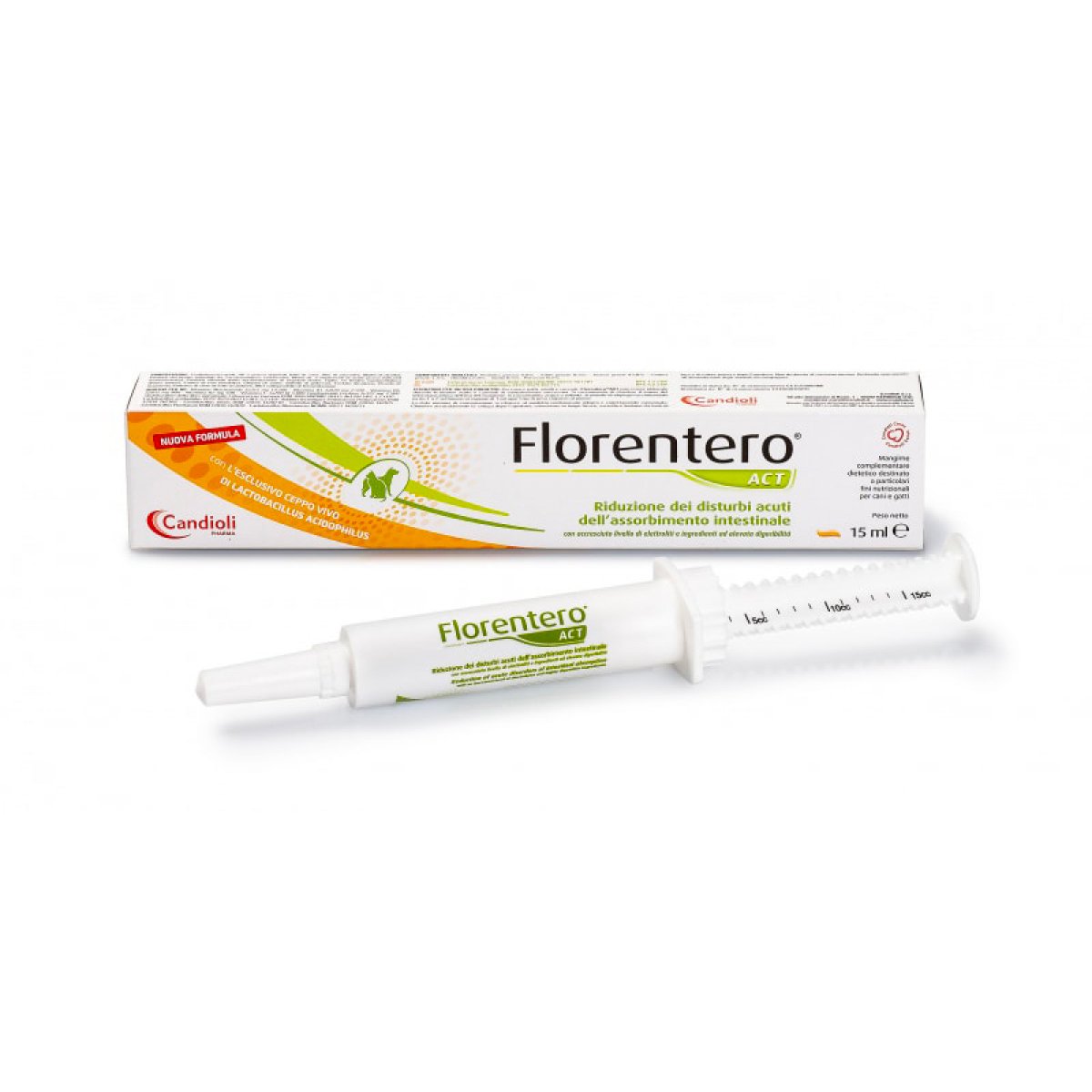 FLORENTERO ACT (siringa da 15 ml) – Regolatore flora intestinale cani e gatti 