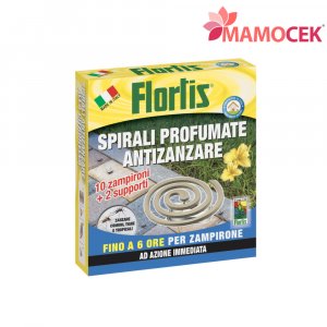 FLORTIS 10 spirali antizanzare profumate Citronella zampirone contro zanzare tigri insetti