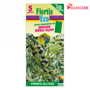 FLORTIS BIO TRAPPOLA CROMOTROPICA VERDE 5 pz contro MOSCHE degli ULIVI Biologica