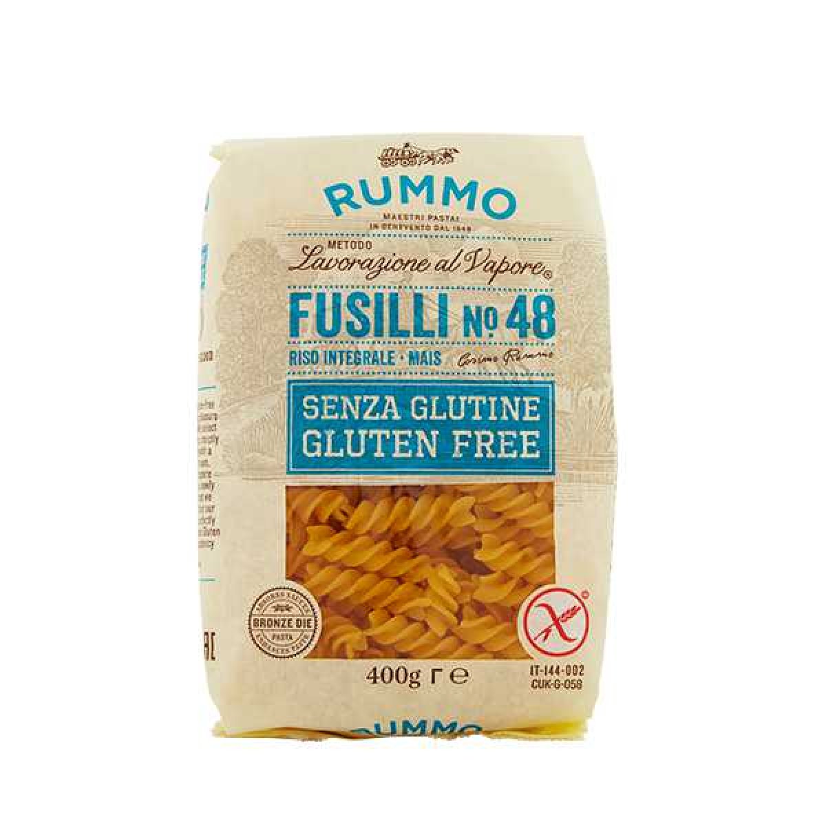 FUSILLI SENZA GLUTINE GR. 400 RUMMO SPA