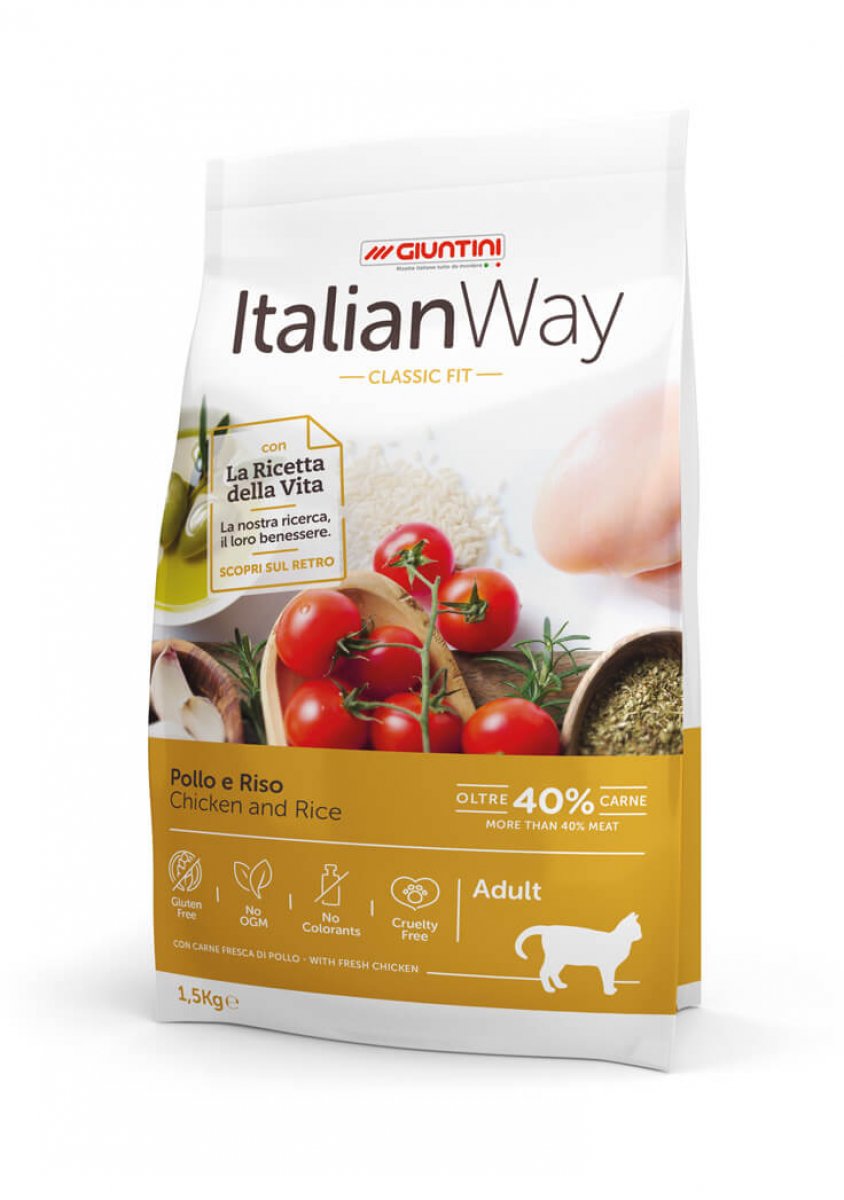 ITALIAN WAY FIT alimento per gatti adulti POLLO E RISO 1,5KG