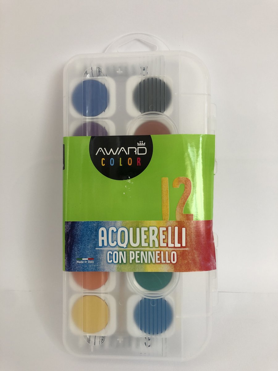 12 acquerelli con pennello 