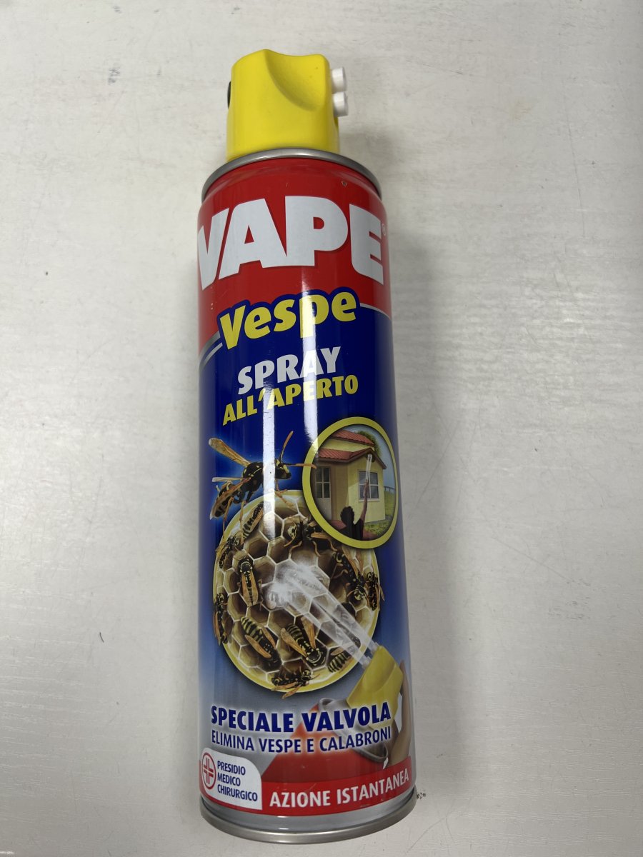 VAPE VESPE SPRAY ALL’ APERTO vespe ragni cimici Speciale valvola elimina vespe e calabroni azione istantanea