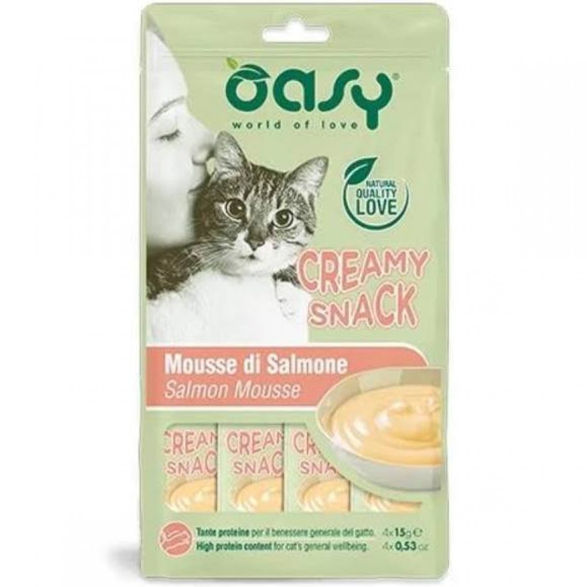 OASY GATTO SNACK mousse SALMONE 4 X 15gr