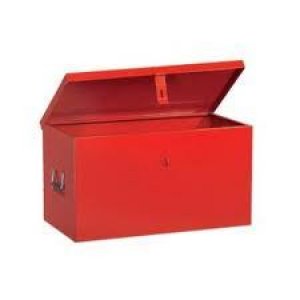 BAULE IN METALLO 56x30x31 CM. VERNICIATO ROSSO