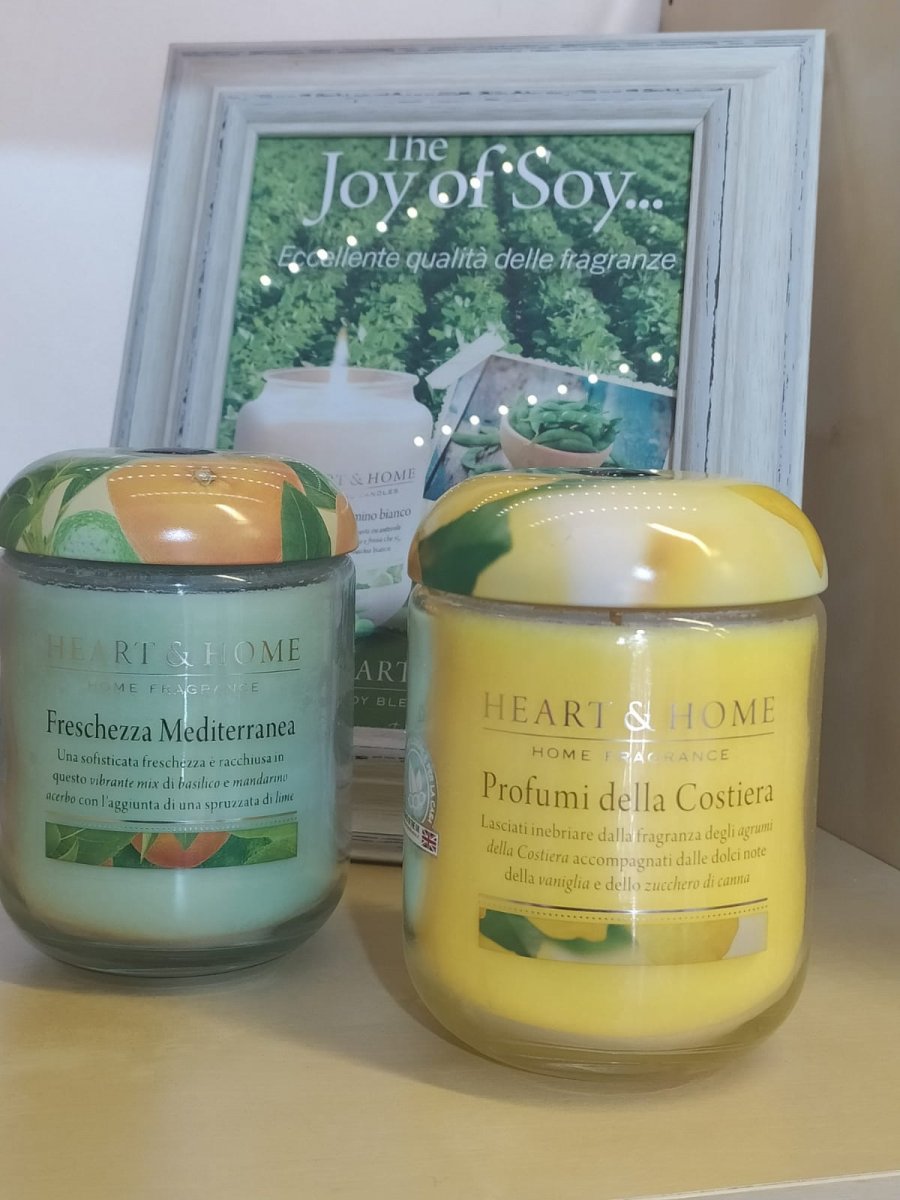 CANDELA IN CERA DI SOIA HEART & HOME Gr.340 FRAGRANZA PROFUMI DELLA COSTIERA