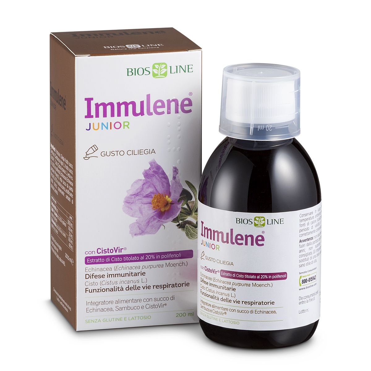 Immulene Junior con CistoVir sciroppo - Bios Line Dalle piante, più forza alle baby difese immunitarie. Flacone da 200 ml