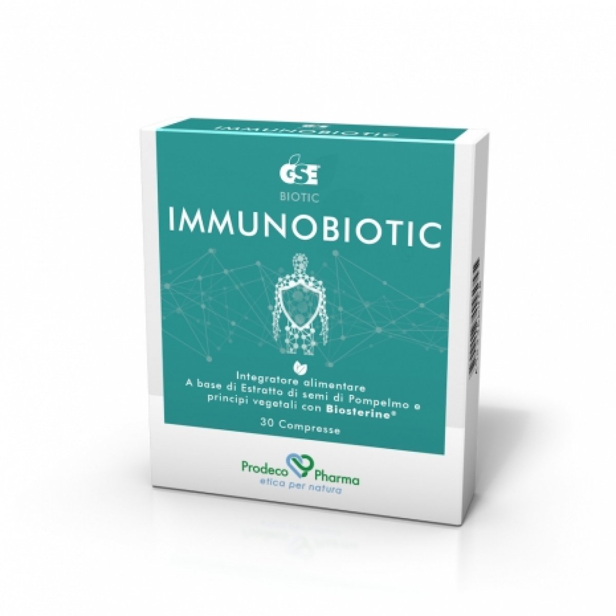 GSE Immunobiotic - Prodeco Pharma Integratore a base di estratto di semi di pompelmo, Biosterine®, Uncaria e Boswelia utile per aumentare le difese immunitarie. 30 compresse