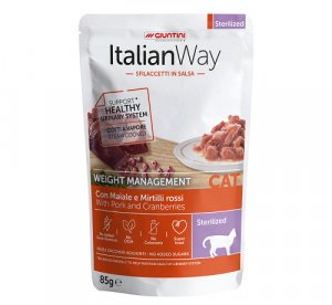 ITALIAN WAY gatti sterilizzati BUSTE 85gr bocconcini MAIALE E MIRTILLI