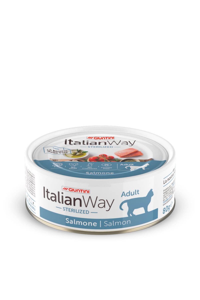 ITALIAN WAY SALMONE 80gr umido per gatti STERILIZZATI