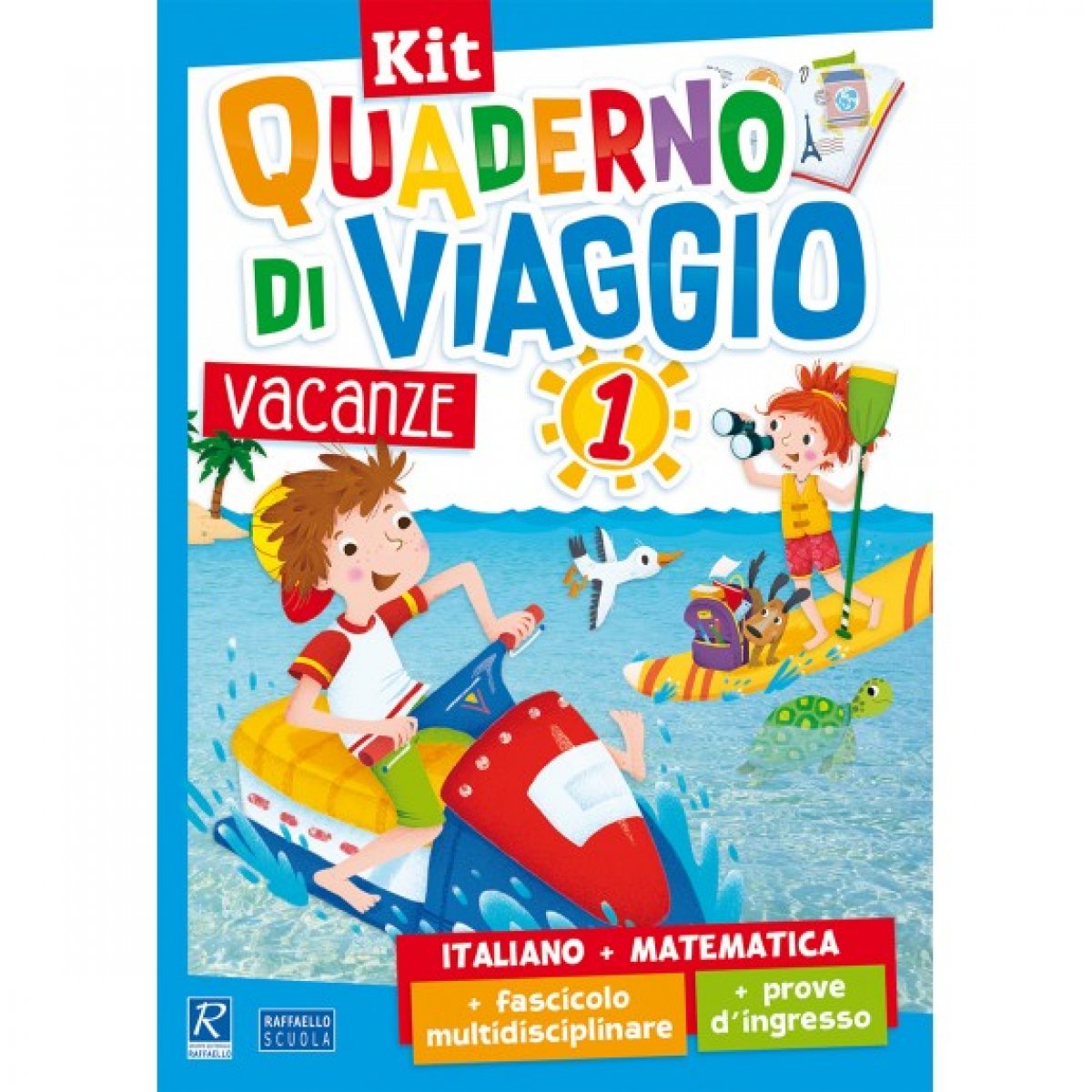 QUADERNO DI VIAGGIO 1 KIT ITA + MATE LIBRO VACANZE RIPASSO ESTATE COMPITI SCUOLA