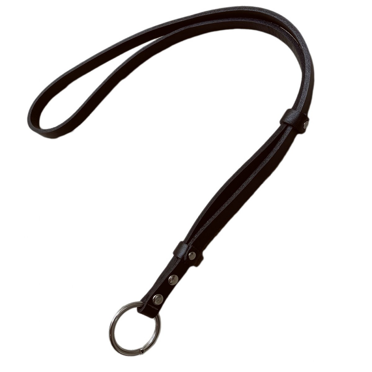 LANYARD IN CUOIO PORTACHIAVI DA COLLO SALVI STYLE CON PASSANTI ARTIGIANALE -MADE IN ITALY- CORAMERIA SALVI PRODUCT