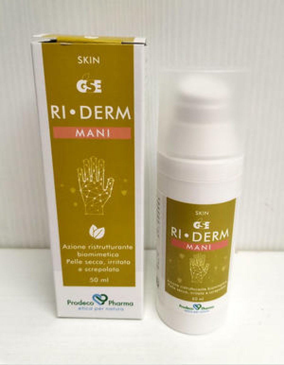 GSE RI-DERM Crema Mani Ristrutturante - Prodeco Pharma Crema mani ad azione ristrutturante e biomimetica. Flacone airless 50 ml