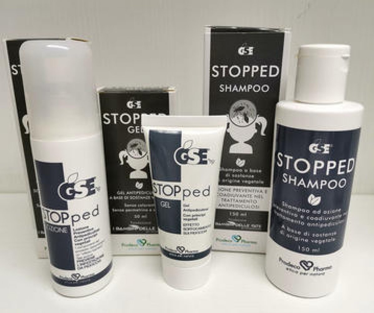 GSE STOPPED KIT COMPLETO 1 Shampoo + 1 Lozione ►REGALA1 Gel◄ KIT COMPLETO 1 Shampoo 150 ml + 1 Lozione 100 ml ►REGALA1 Gel 50 ml◄ PER COMPLETARE IL TUO TRATTAMENTO PEDICULOSI