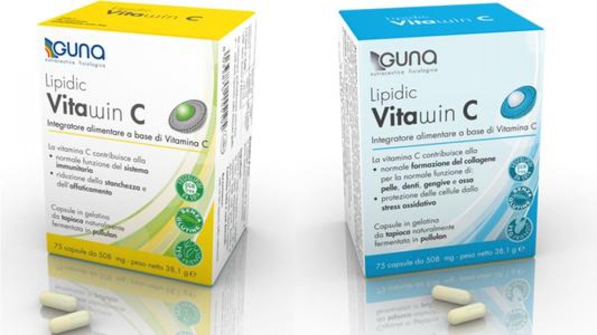 GUNA LIPIDIC VITAWIN C Integratore a base di Vitamina C con Fosfolipidi di soia OGM free. Confezione da 75 capsule