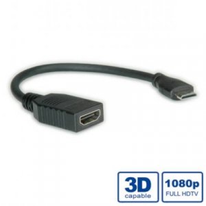 CAVO ADATTATORE HDMI FEMMINA TIPO A - HDMI TIPO C MASCHIO 0.15 MT