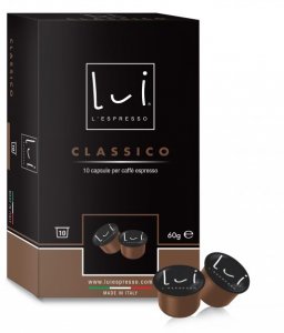 Capsule Caffè Lui l'Espresso Classico; scatola da 10 Capsule.