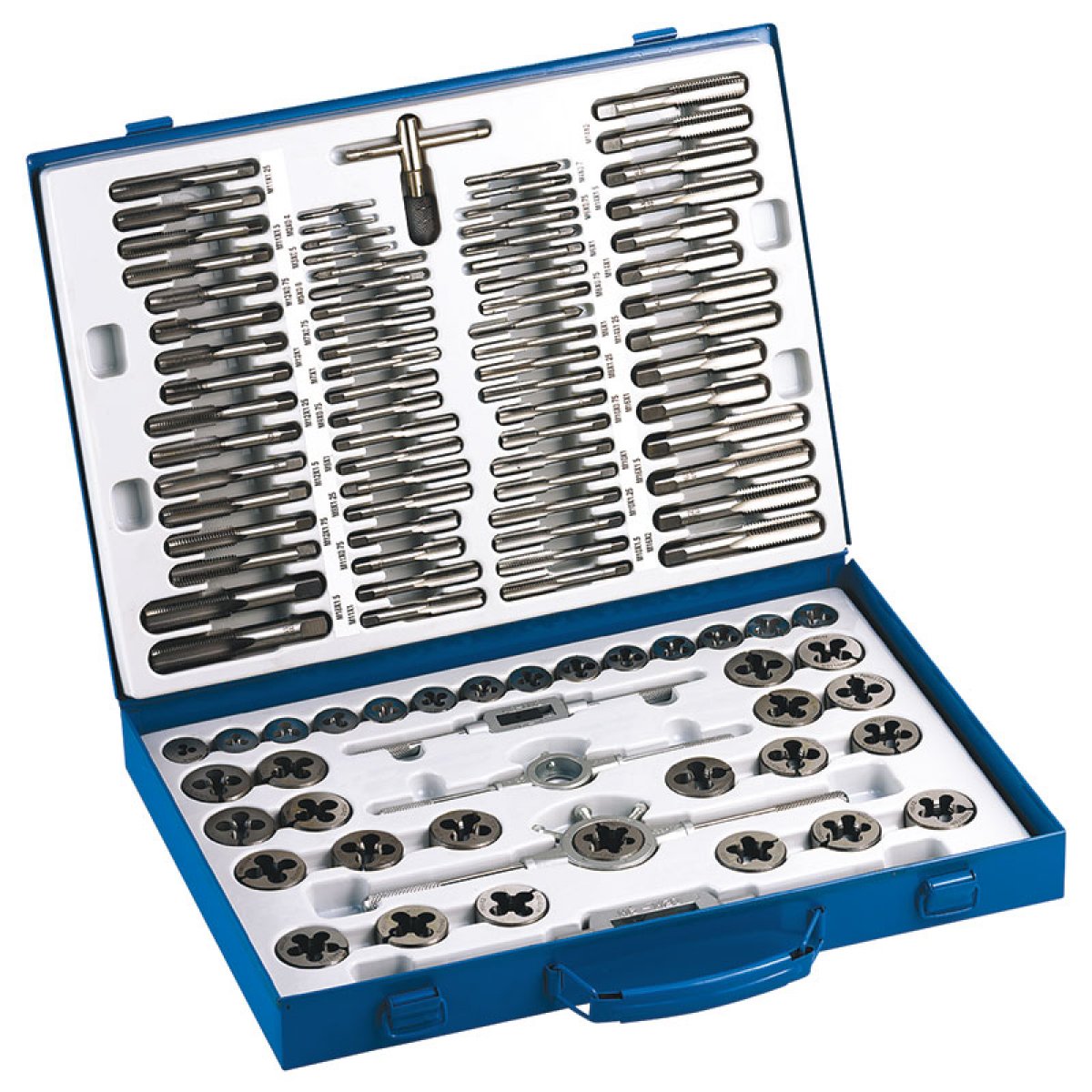 ASSORTIMENTO MASCHI E FILIERE IN ACCIAIO AL TUNGSTENO 110 PZ FERVI