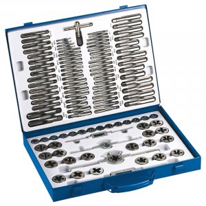 ASSORTIMENTO MASCHI E FILIERE IN ACCIAIO AL TUNGSTENO 110 PZ