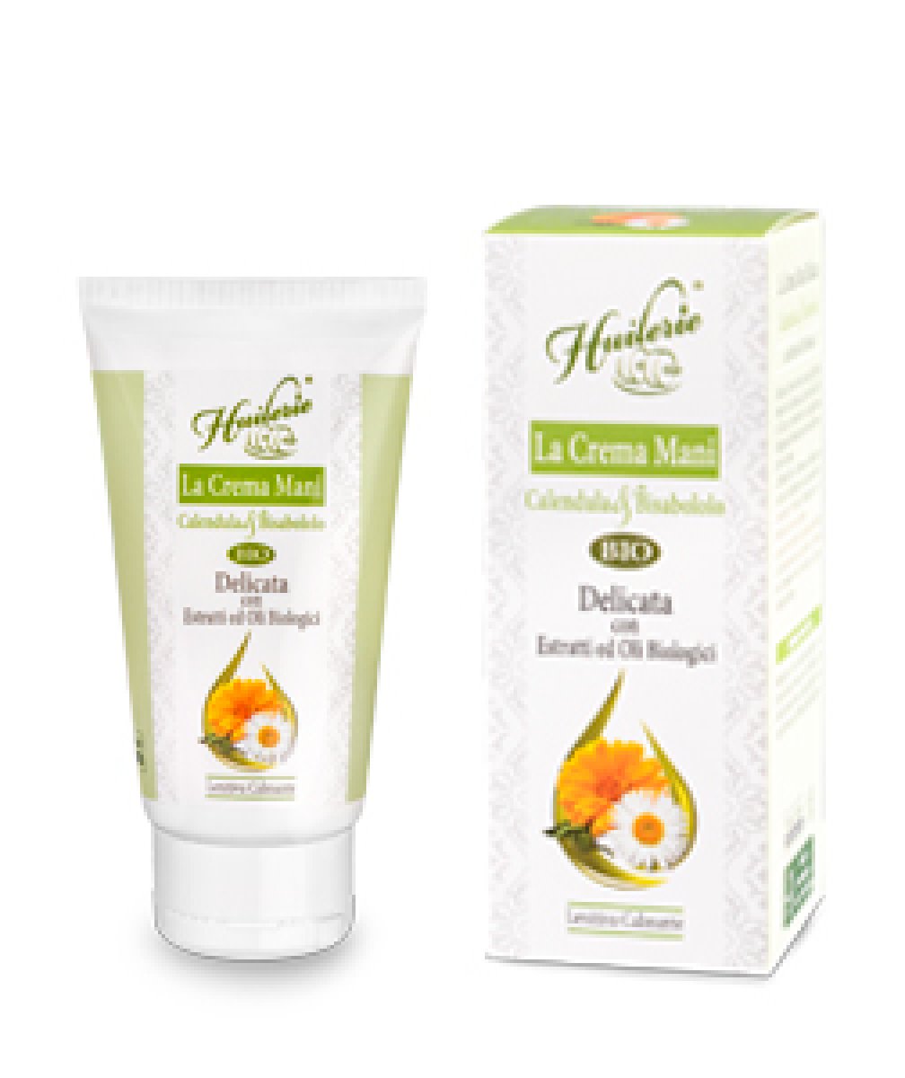 HUILERIE Crema Mani Calendula & Bisabololo - Delicata - Con ingredienti Biologici Arricchita con Estratto Bio di Calendula con proprietà lenitive e protettive. Tubo da 75 ml