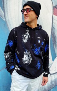 Phobia Archive X Ollie trick Felpa con cappuccio color stains Limited Edition Black