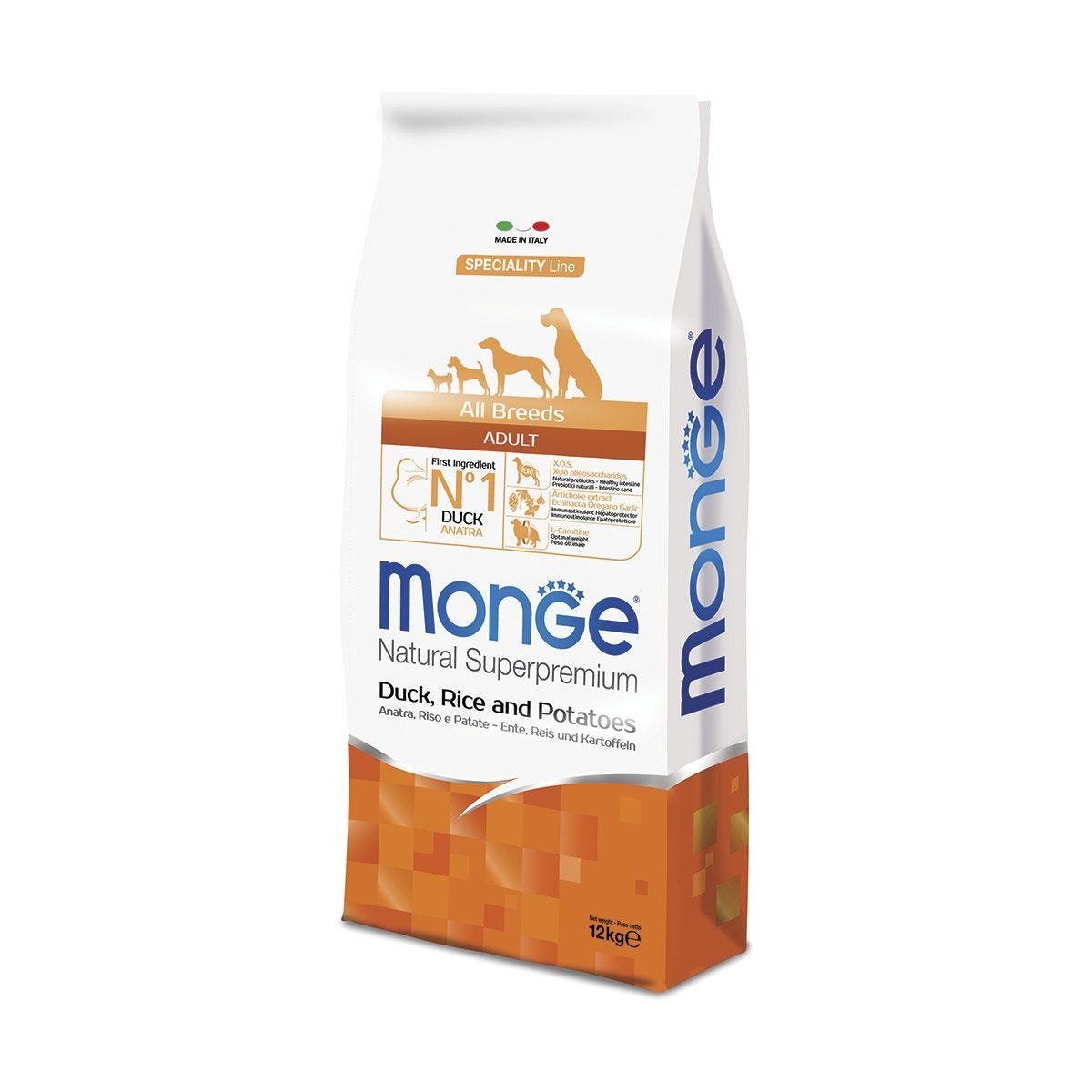 MONGE CANE SUPERPREMIUM ALL BREED ANATRA RISO PATATE 2,5KG