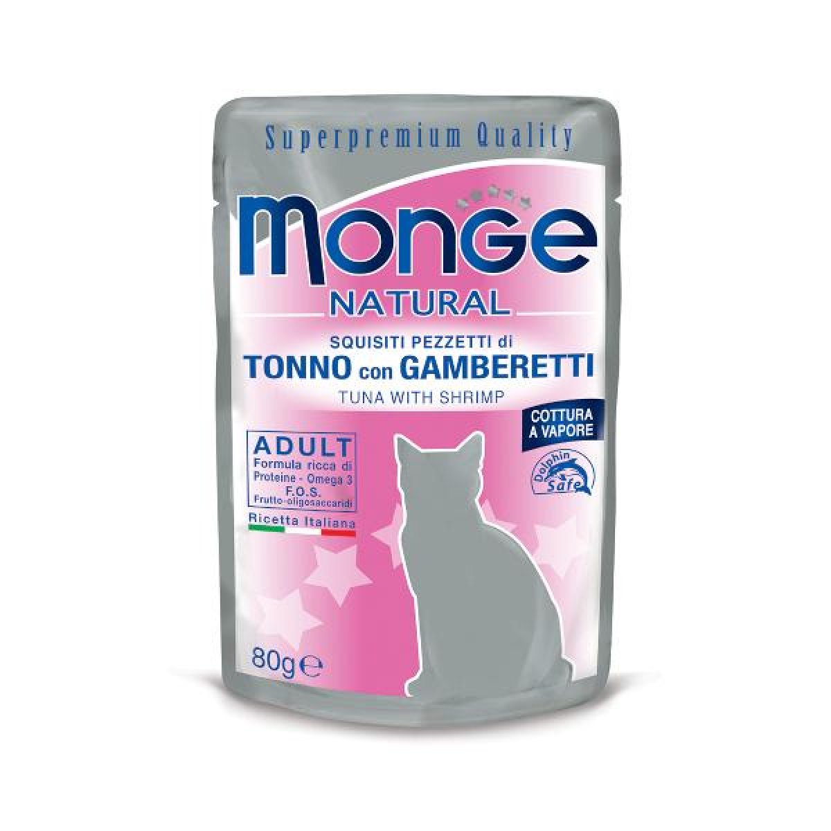 MONGE CAT 80gr - busta TONNO e GAMBERETTI natural 