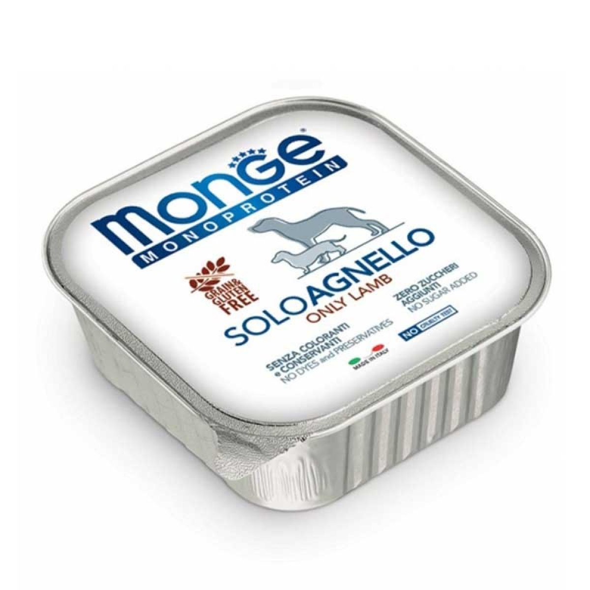 MONGE CANE MONOPROTEICO 100% SOLO AGNELLO PATE' 150GR