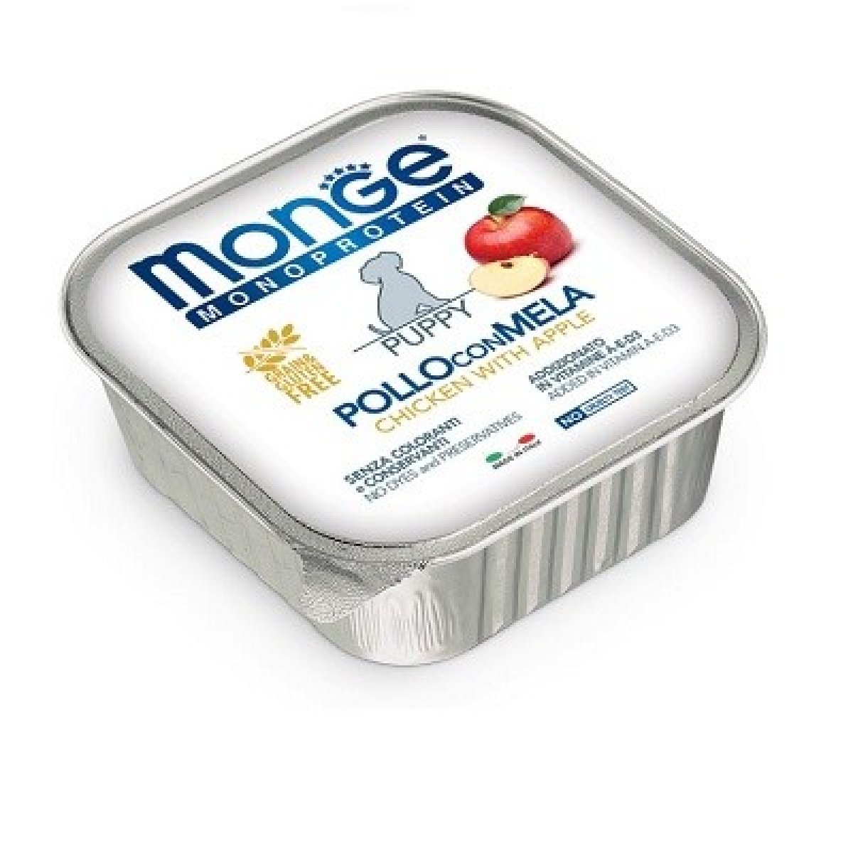 MONGE CANE PUPPY MONOPROTEICO 100% SOLO POLLO MELA PATE' 150GR