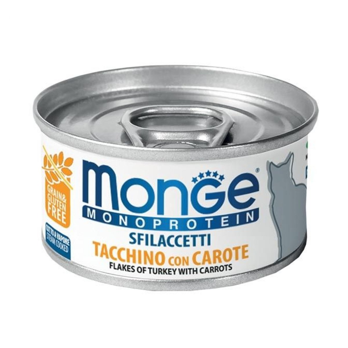 MONGE GATTO UMIDO MONOPROTEICO 100% TACCHINO CAROTE 80GR