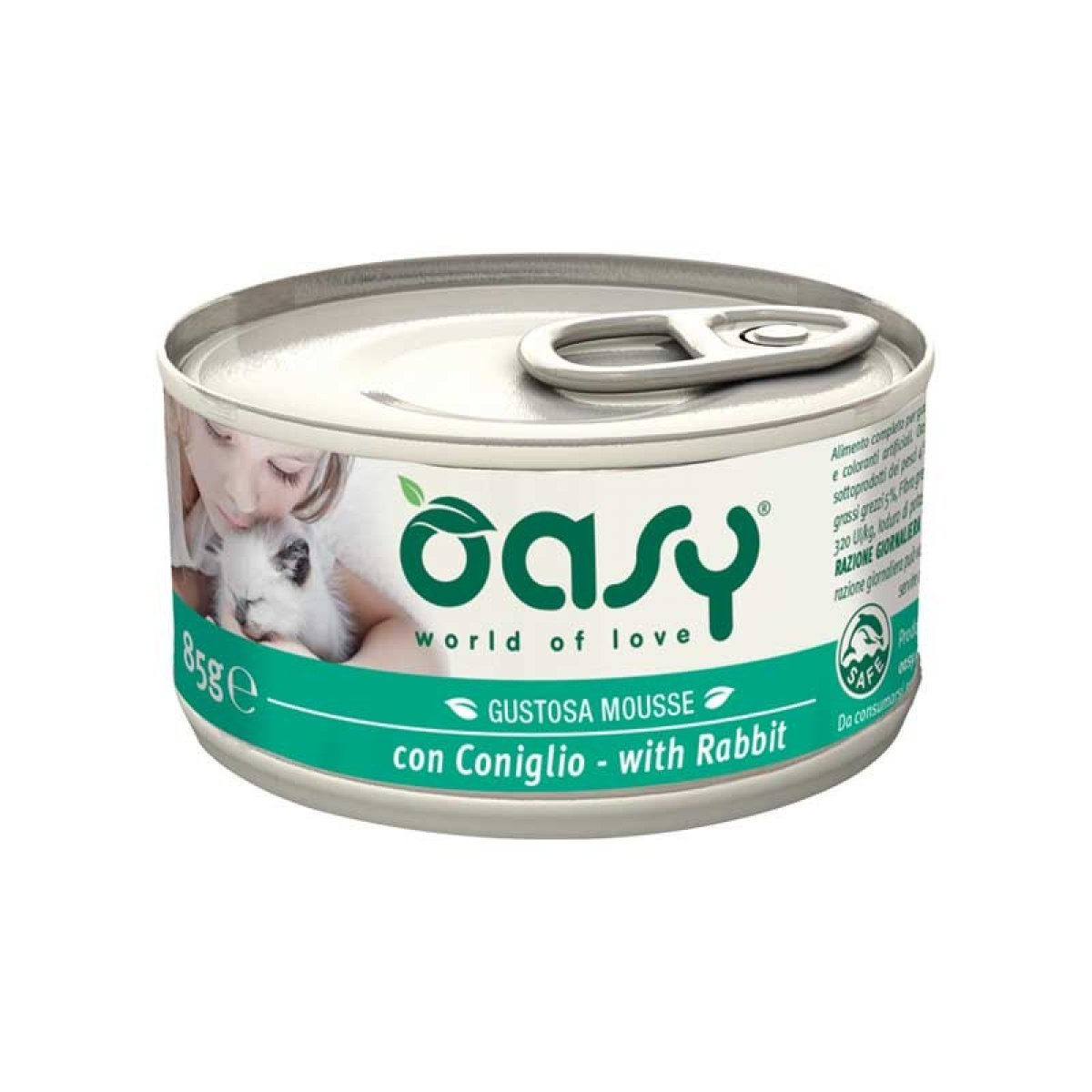 OASY GATTO WET MOUSSE CON CONIGLIO 85GR