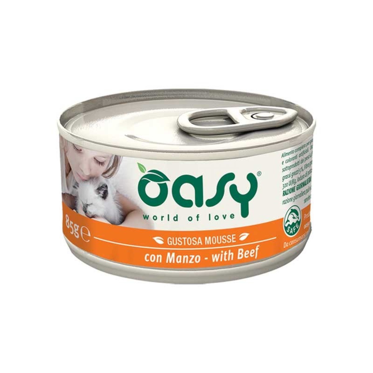 OASY GATTO WET MOUSSE CON MANZO 85GR